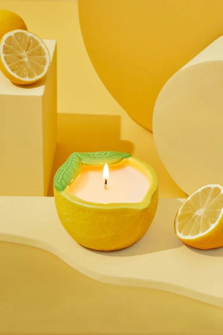 Bougie céramique en forme de citron, atelier Manzi